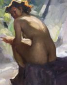 Cecil Rochfort D'Oyly John (1906-1993) Study of a seated female nudeoil on canvas38 x 30cm