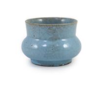 A Chinese Jun type lavender blue glazed vase, zhadou, late Qing dynasty10.5 cm diameter