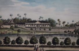 James Forbes (1749-1819) The Retreat, Mr Hunter's Villa near Bombay, with a group of four people