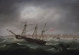 Thomas Buttersworth (1768-1842) The Great Storm of 1814oil on canvasinscribed verso 'The Awful