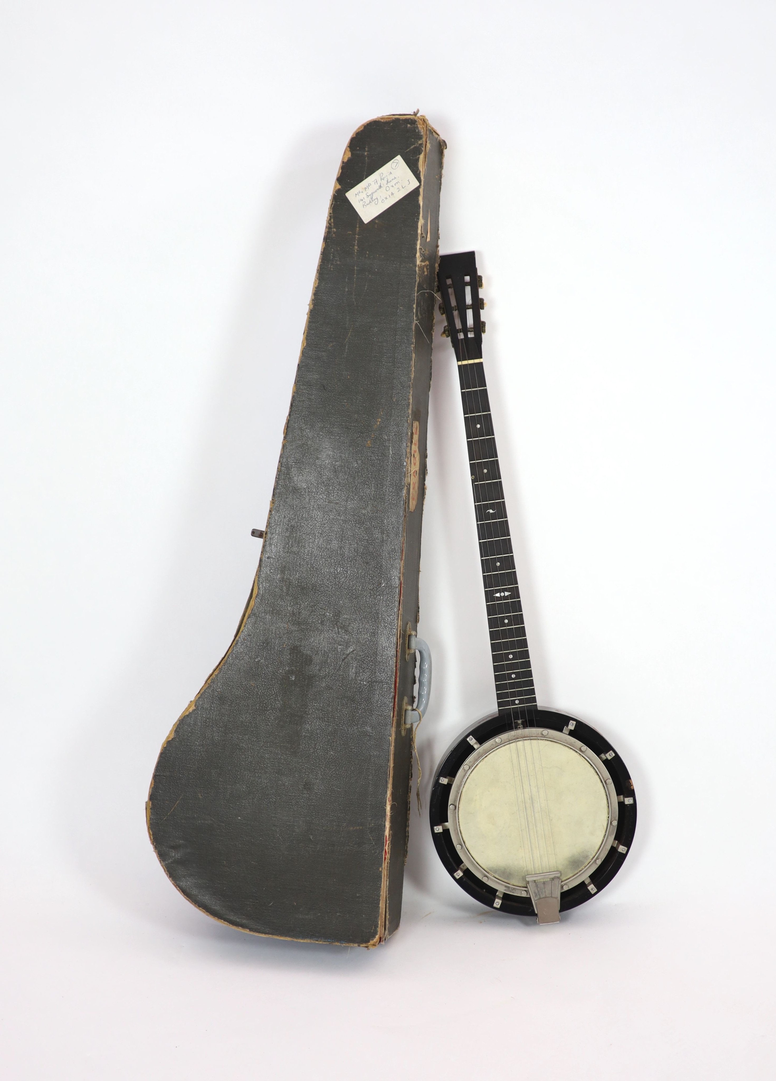 A Cammeyer banjo,nut to bridge 26 inches (bridge missing), 22 frets,length 93cm - Image 2 of 9