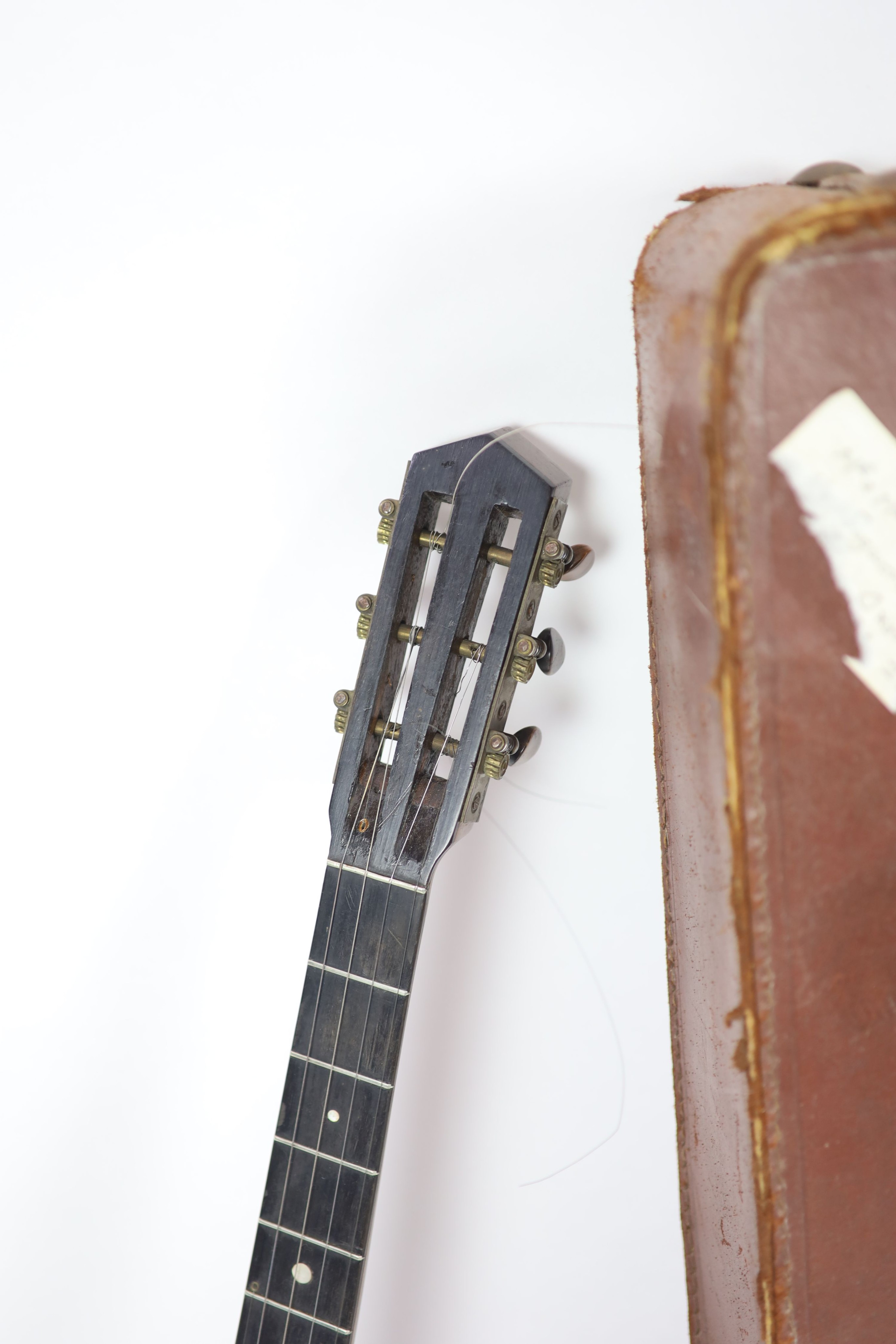 A Clifford Essex banjowith rosewood case and inlaid ebony fret board, nut to bridge 25 inches, 22 - Image 3 of 7