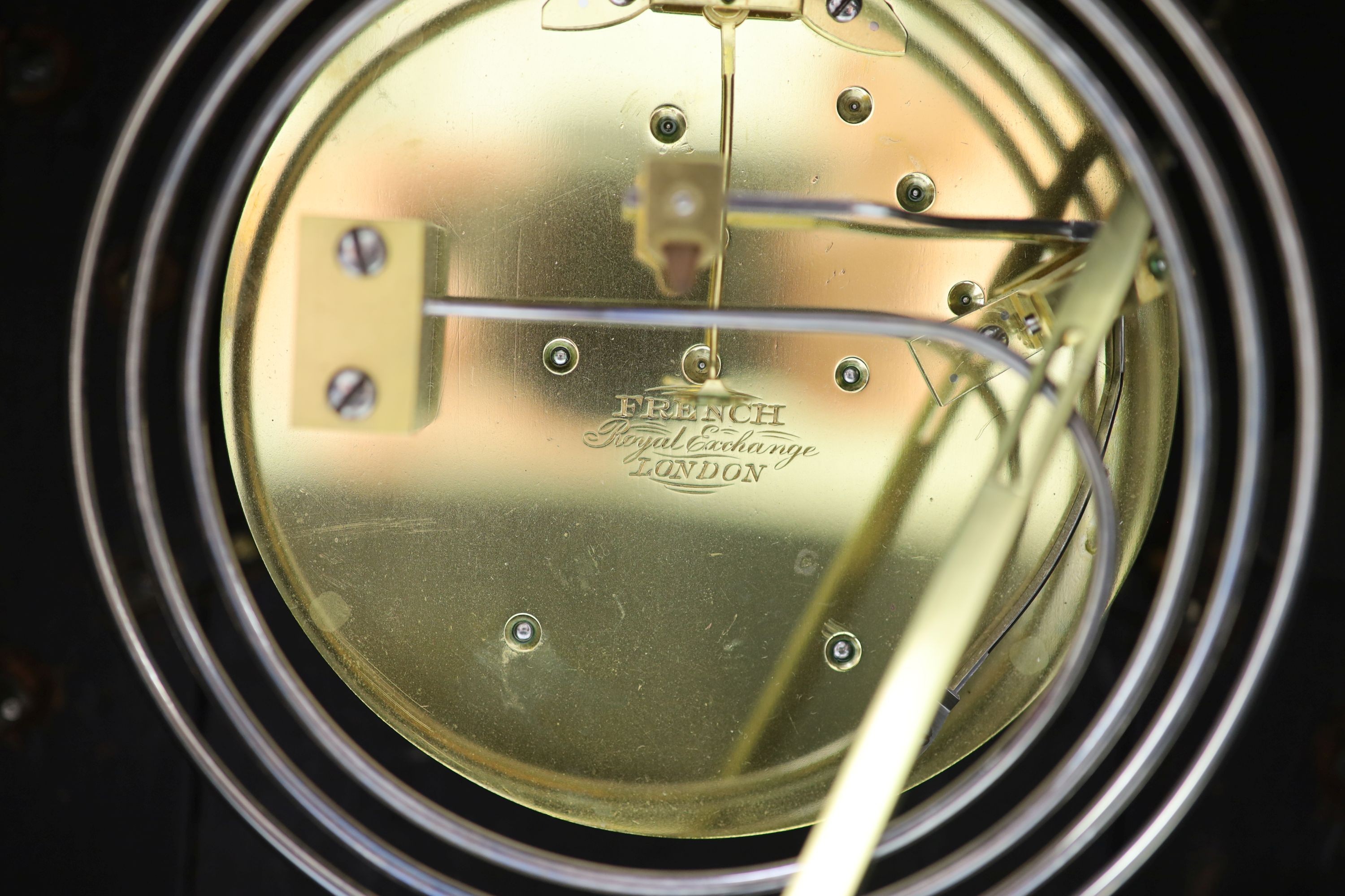 French, Royal Exchange, London. A Victorian ormolu mounted ebonised bracket clock,the shaped - Image 4 of 4