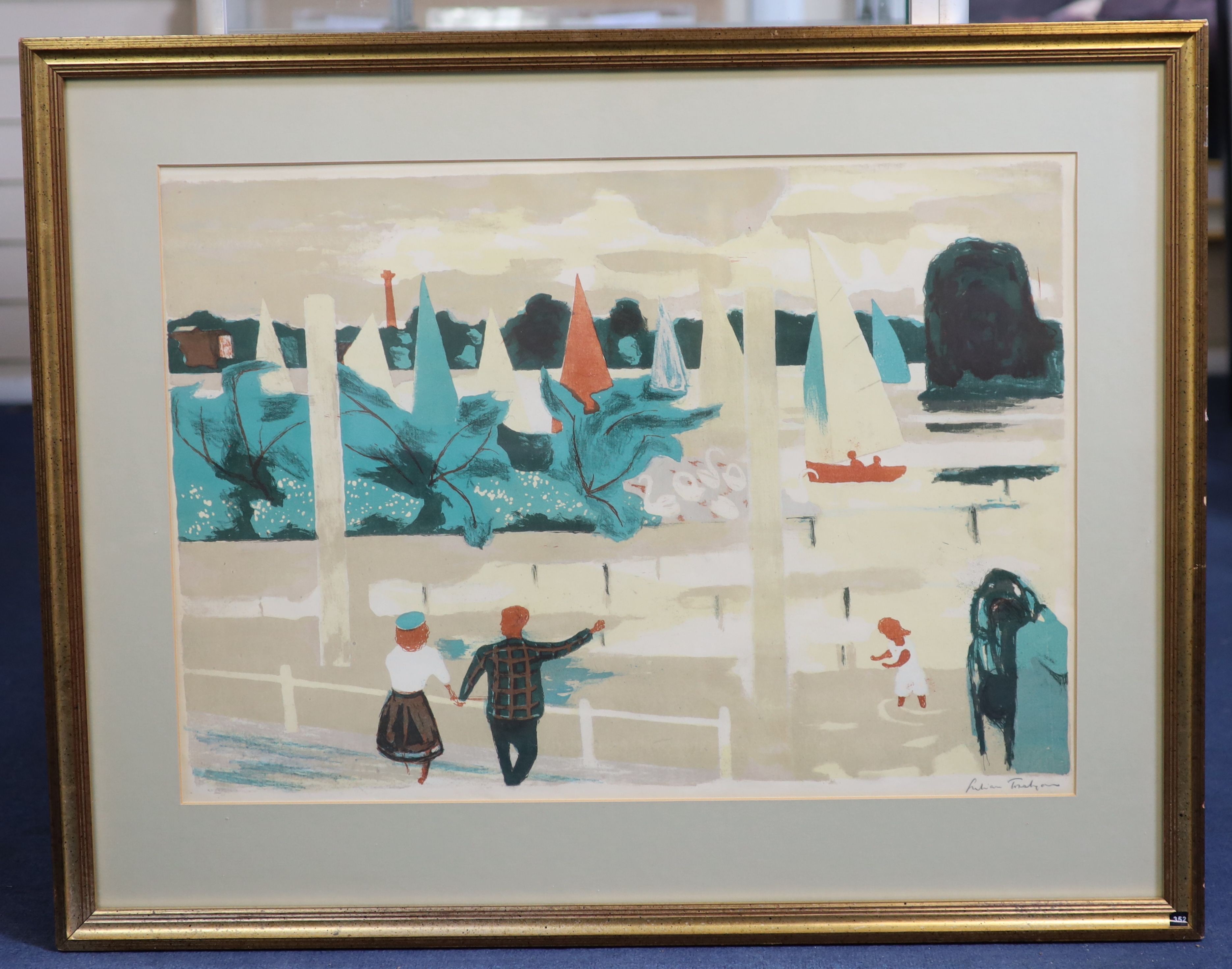 § Julian Trevelyan (1910–1988) Thames Regattalithograph printed in colours, 1951signed in pencil50 x - Image 2 of 4