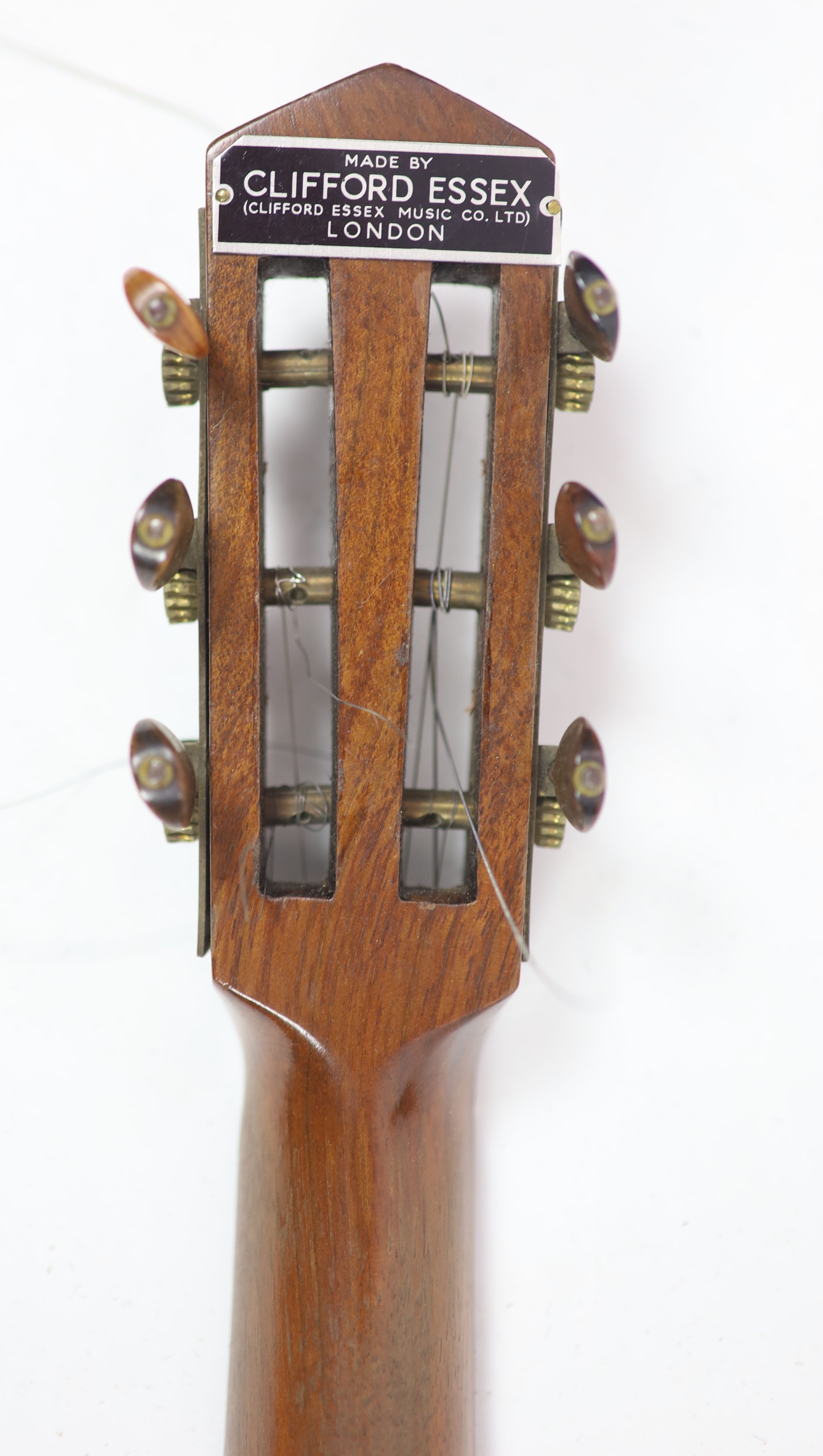 A Clifford Essex banjowith rosewood case and inlaid ebony fret board, nut to bridge 25 inches, 22 - Image 6 of 7