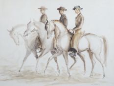 § John Rattenbury Skeaping (1901-1980) Three Spanish Horsemenwatercoloursigned and dated '6237.5 x