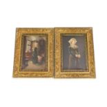 A pair of KPM Berlin porcelain plaques, late 19th century,the first a portrait of a lady in