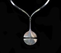 A Georg Jensen sterling silver drop pendant, no. 144, together with a Georg Jensen Torun sterling