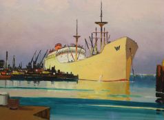 § Cecil Rochfort D'Oyly John (1906-1993) 'Shoreham Harbour, Evening'oil on boardsigned30 x 39cm