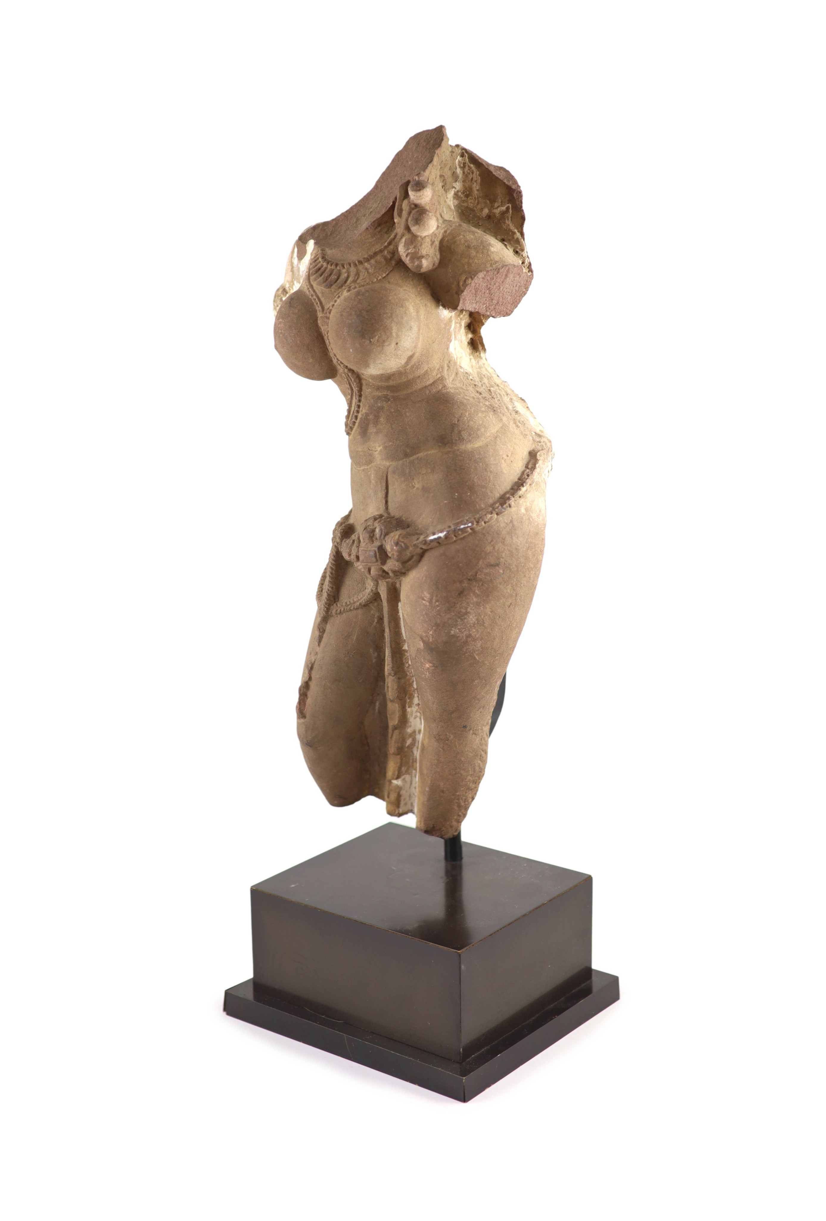 A Central Indian red sandstone torso of a Goddess, Madhya Pradesh, 10th/11th century,the torso - Image 2 of 4