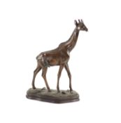 Tim Nicklin. A bronze model of a giraffe,signed and dated 1988, 1/10, on naturalistic base and