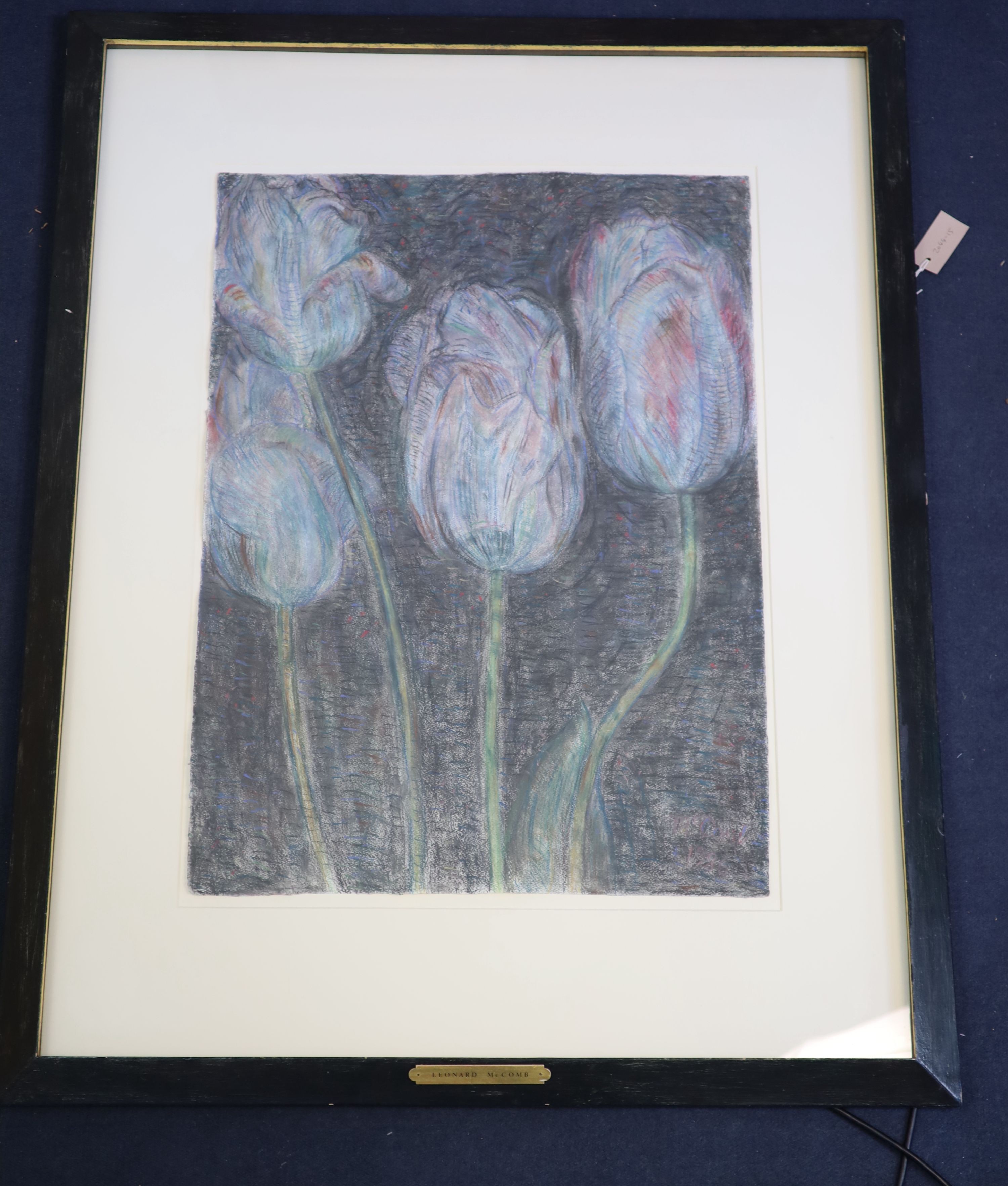 § Leonard Mccomb (1930-2018) 'May Tulips'Pastel on Whatman paperSigned and dated 198676 x 56cm. - Image 2 of 3