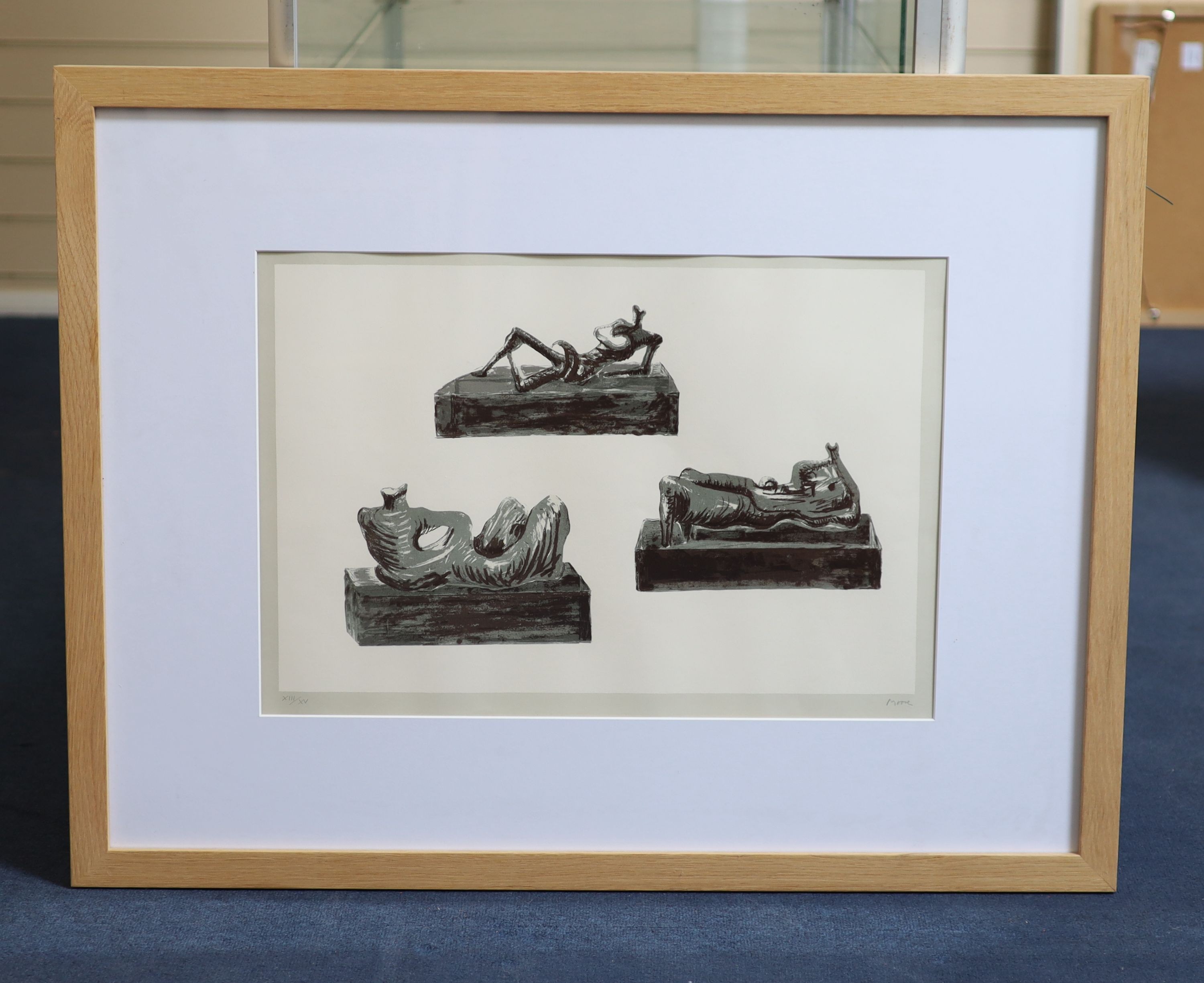 § Henry Moore (1898-1986) Three reclining figures on pedestals (C.439)LithographSigned in pencil, - Image 2 of 5