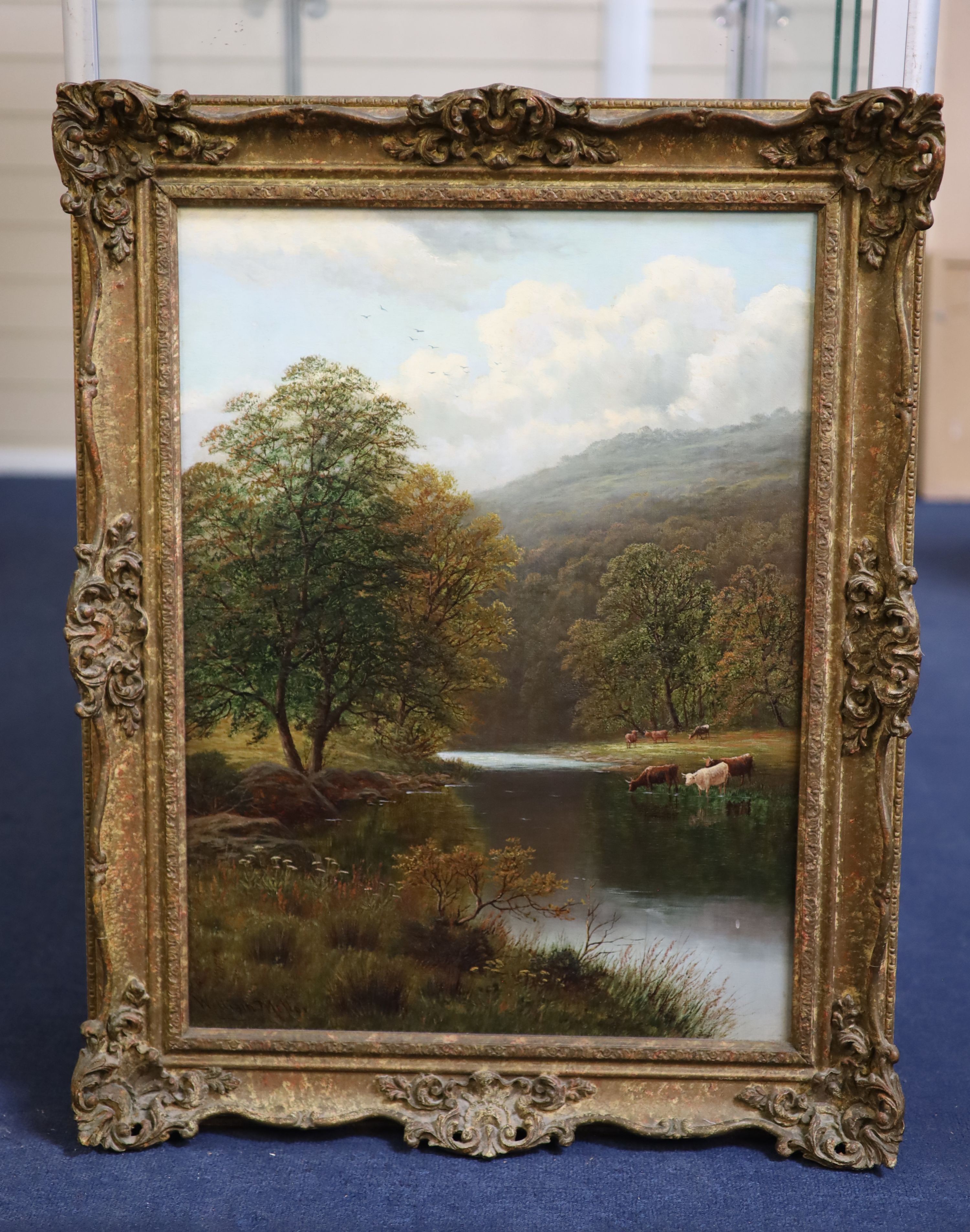 William Mellor (1851-1931) Wathenlath Beck, Borrowdale, CumberlandOil on canvasSigned61 x 46cm. - Image 2 of 4