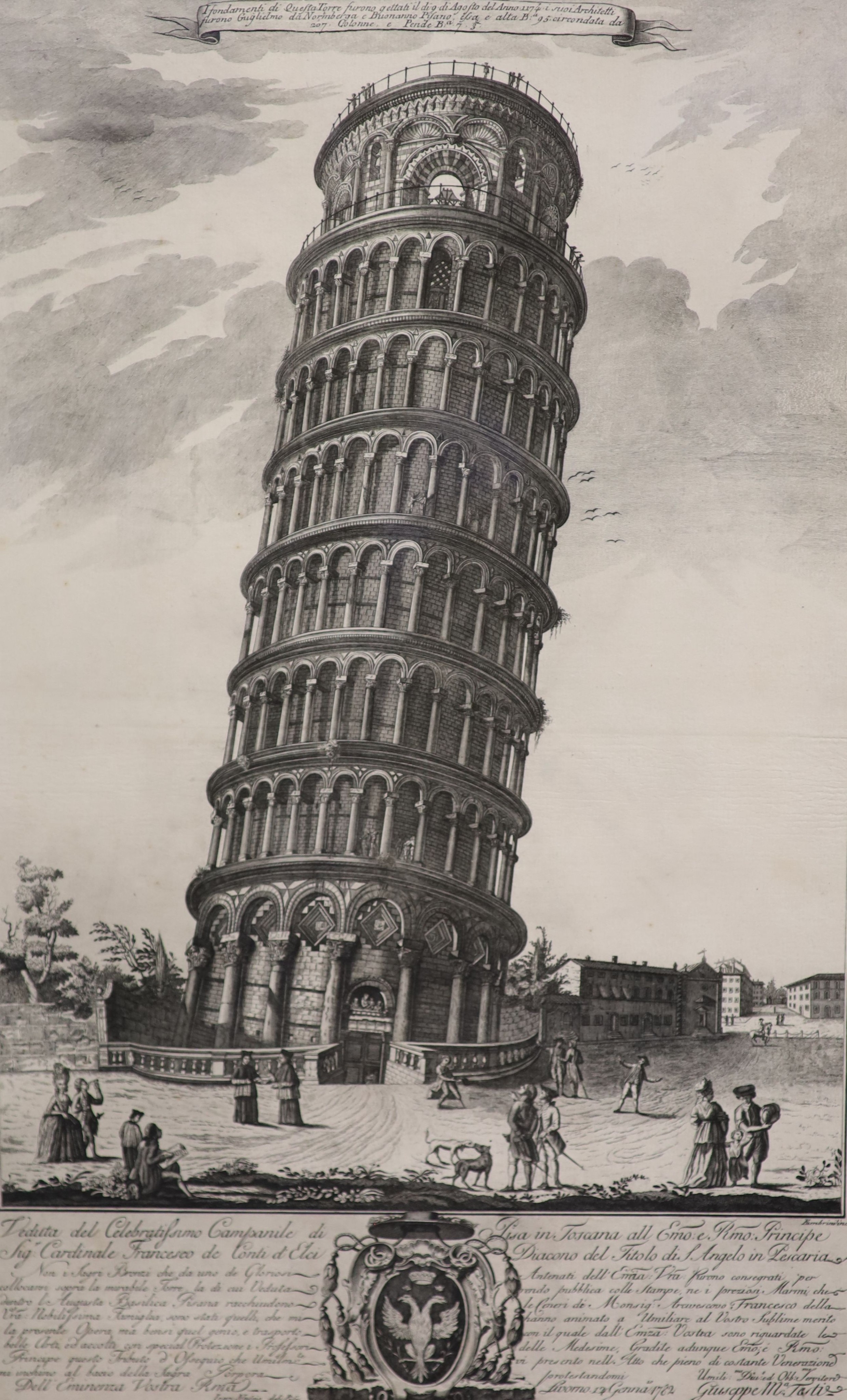 Ferdinando Fambrini Veduta del Celebratissimo Campanile di Pisa, c.1780engraving66.5 x 43cm