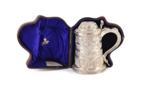 A good Victorian silver tankard, by John Samuel Hunt, (Hunt & Roskell, late Storr & Mortimer),of