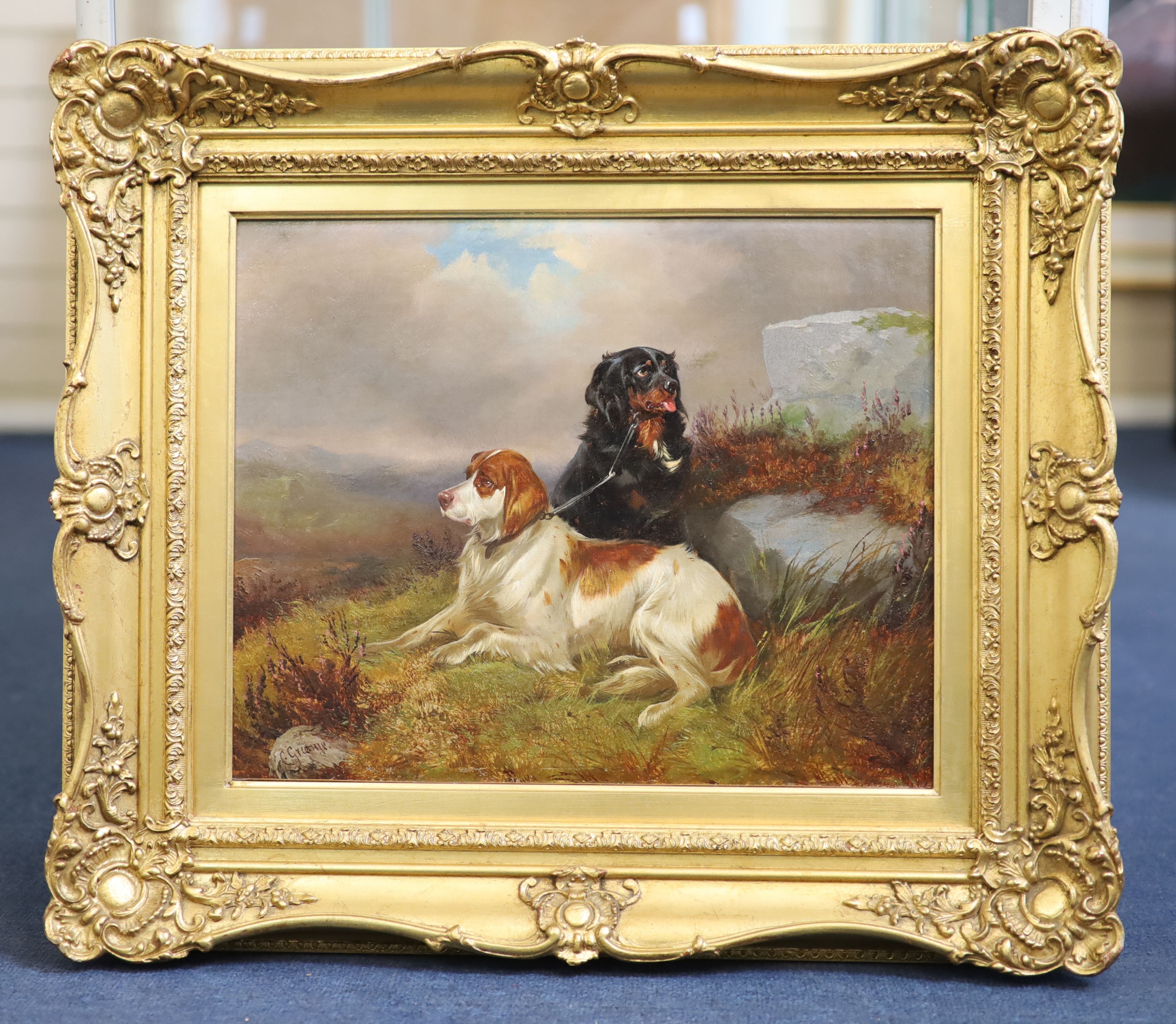 Colin Graeme (1850-1910) Setters in a Highland landscapeoil on canvassigned - Image 2 of 4