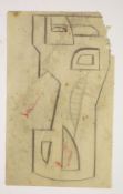 Henri Gaudier-Brzeska (1891-1915) Design for an abstract sculpture, circa late 1914pencil on paper20