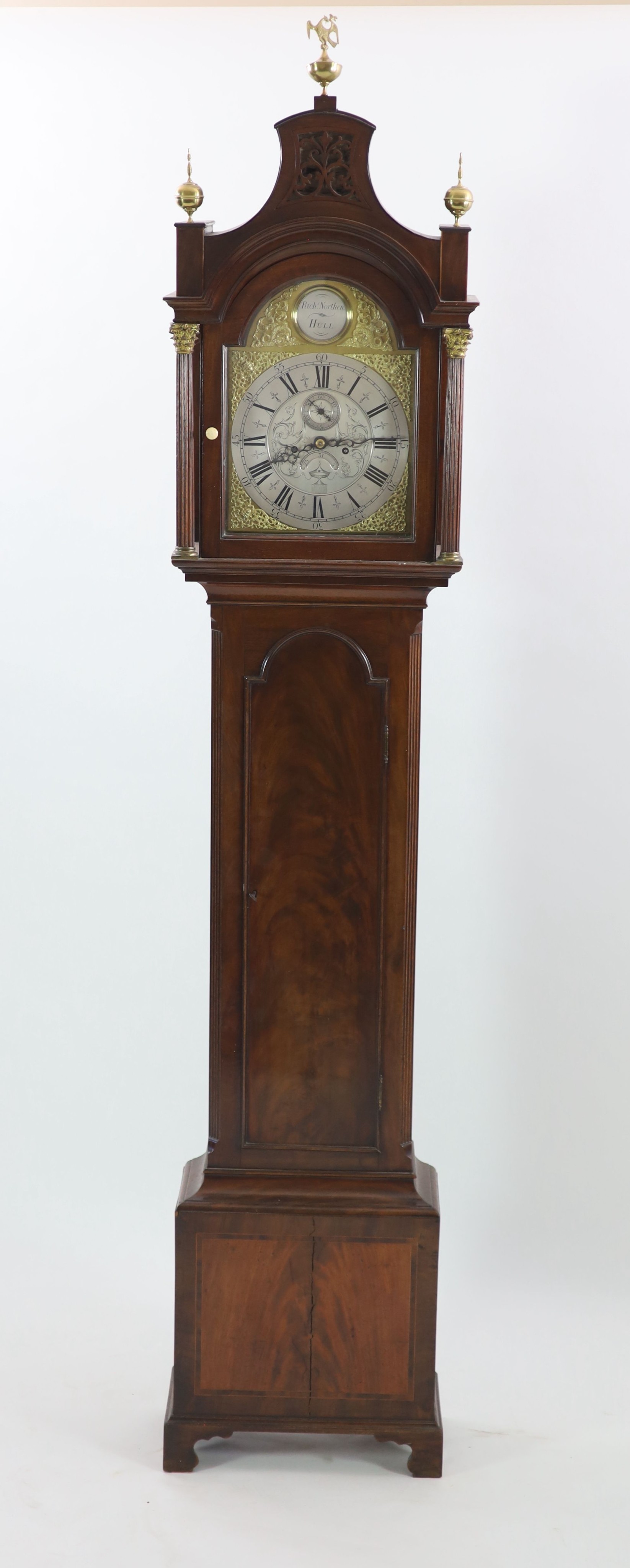 Richard Northen of Hull. A George III mahogany eight day longcase clock,the arched 12 inch brass - Image 2 of 6