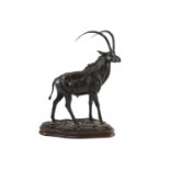 Tim Nicklin. A bronze model of a Sable antelopestanding upon naturalistic base, signed and dated