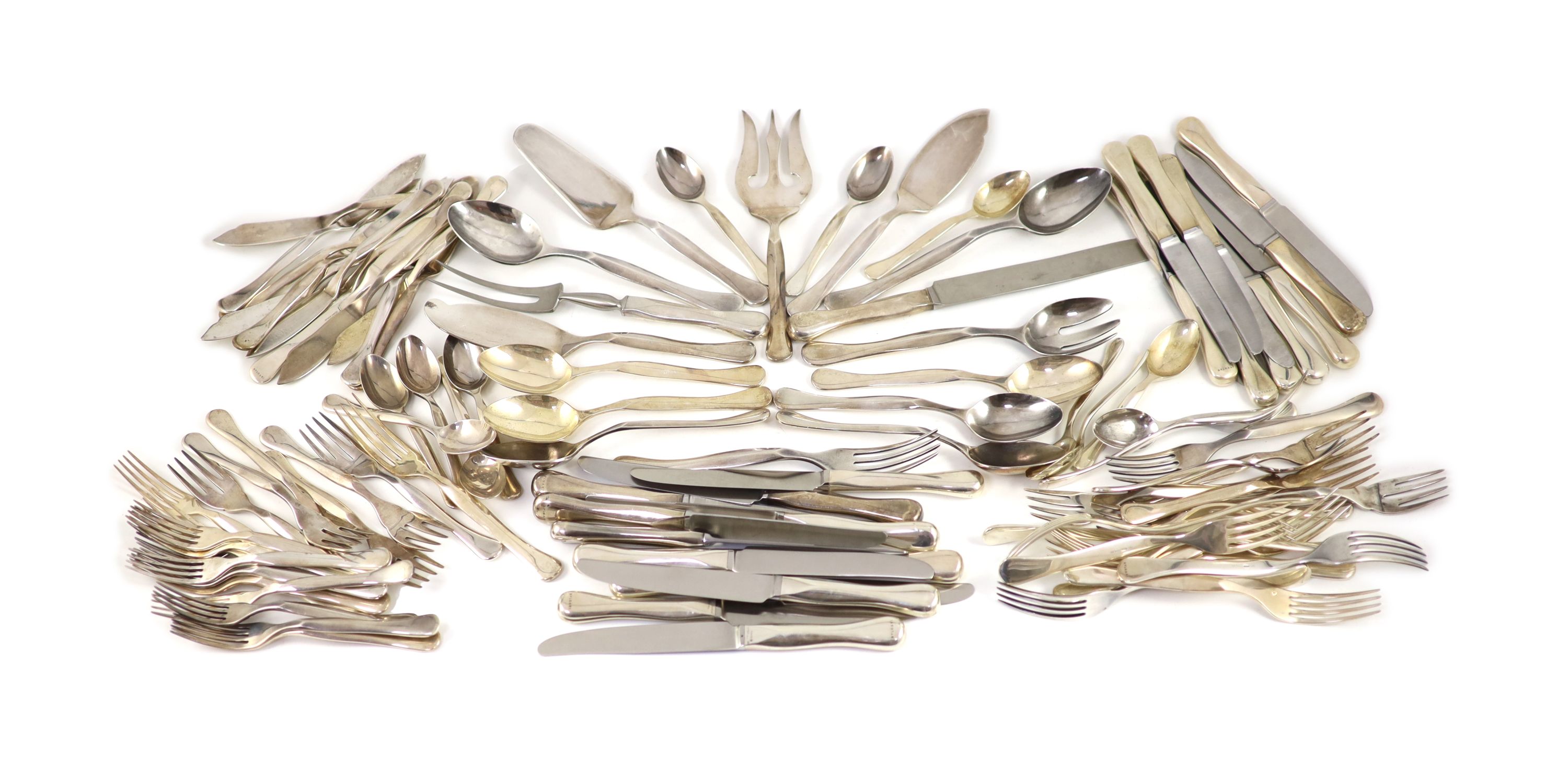 A modern canteen of Italian Eccentrica pattern by Rosenthal for Bulgari 925 sterling cutlery for - Image 2 of 8