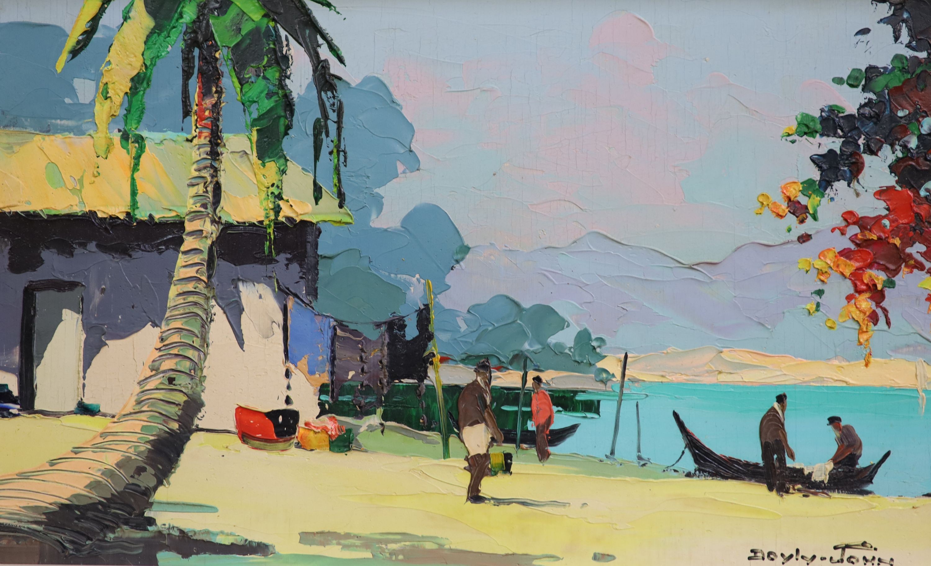 Cecil Rochfort D'Oyly John (1906-1993) Caribbean beach sceneoil on wooden panelsigned in ink22 x