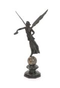 A 19th century Italian Grand Tour bronze figure, of the Samothrace Nike or winged Victory,