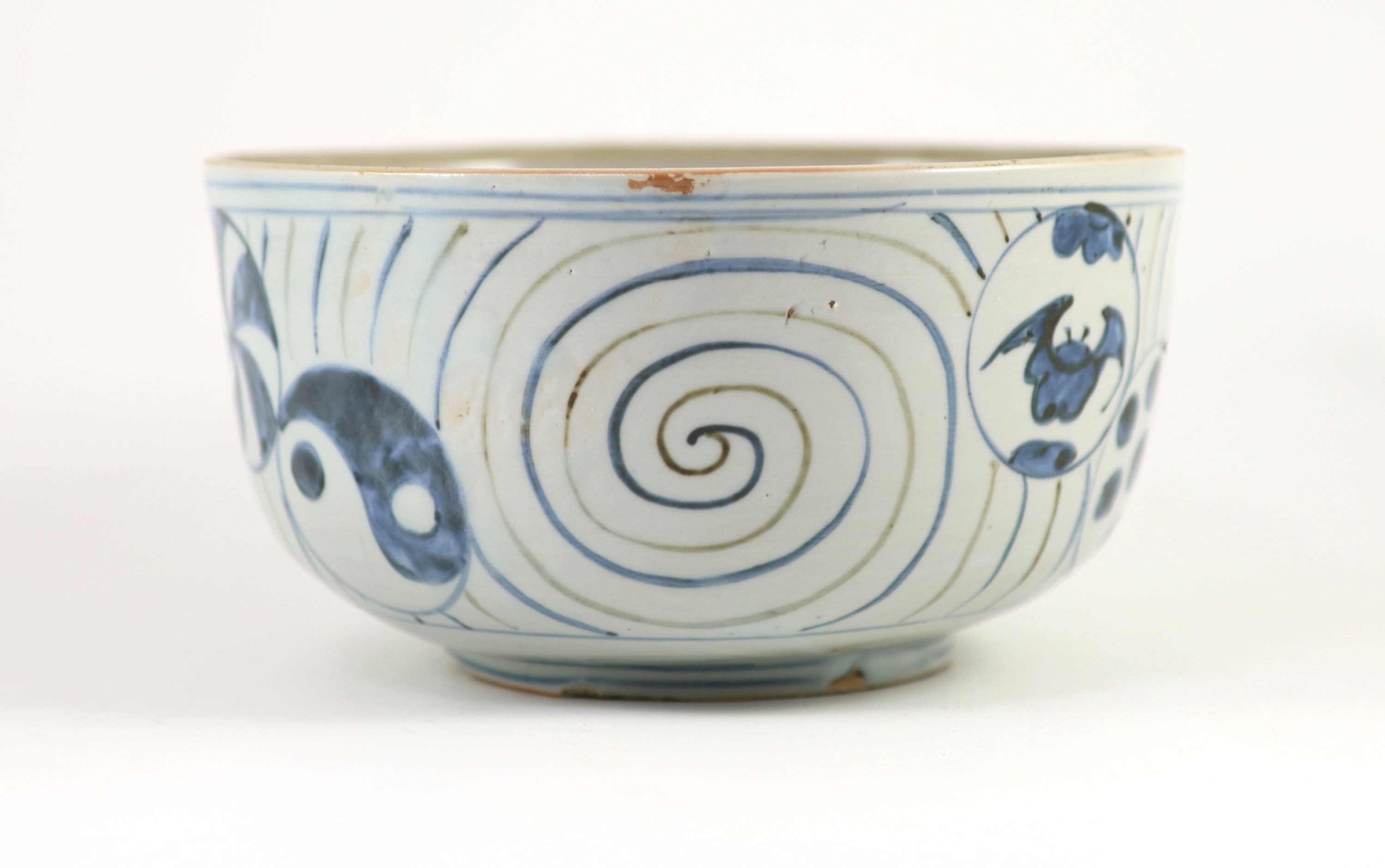 An unusual underglaze blue and iron brown bowl, probably Korean, Joseon dynasty, 18th/19th century, - Image 2 of 6