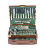 An almost complete canteen of silver Chippendale pattern cutlery for twelve, by Cooper Brothers &