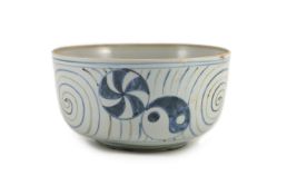 An unusual underglaze blue and iron brown bowl, probably Korean, Joseon dynasty, 18th/19th century,