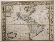 John Speede (1552-1629) Map of Americacoloured engravingAmerica, with those known parts in that