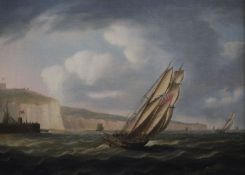 Thomas Buttersworth (1768-1842) Shipping off Doveroil on canvassigned and dated 182030 x 40cm