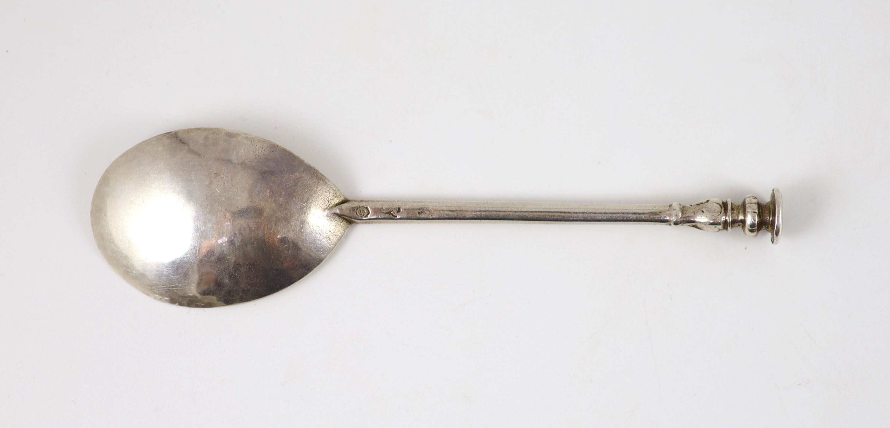 A 17th century silver seal top spoon,17.5cm, 56mm, indistinct marks. - Image 2 of 3