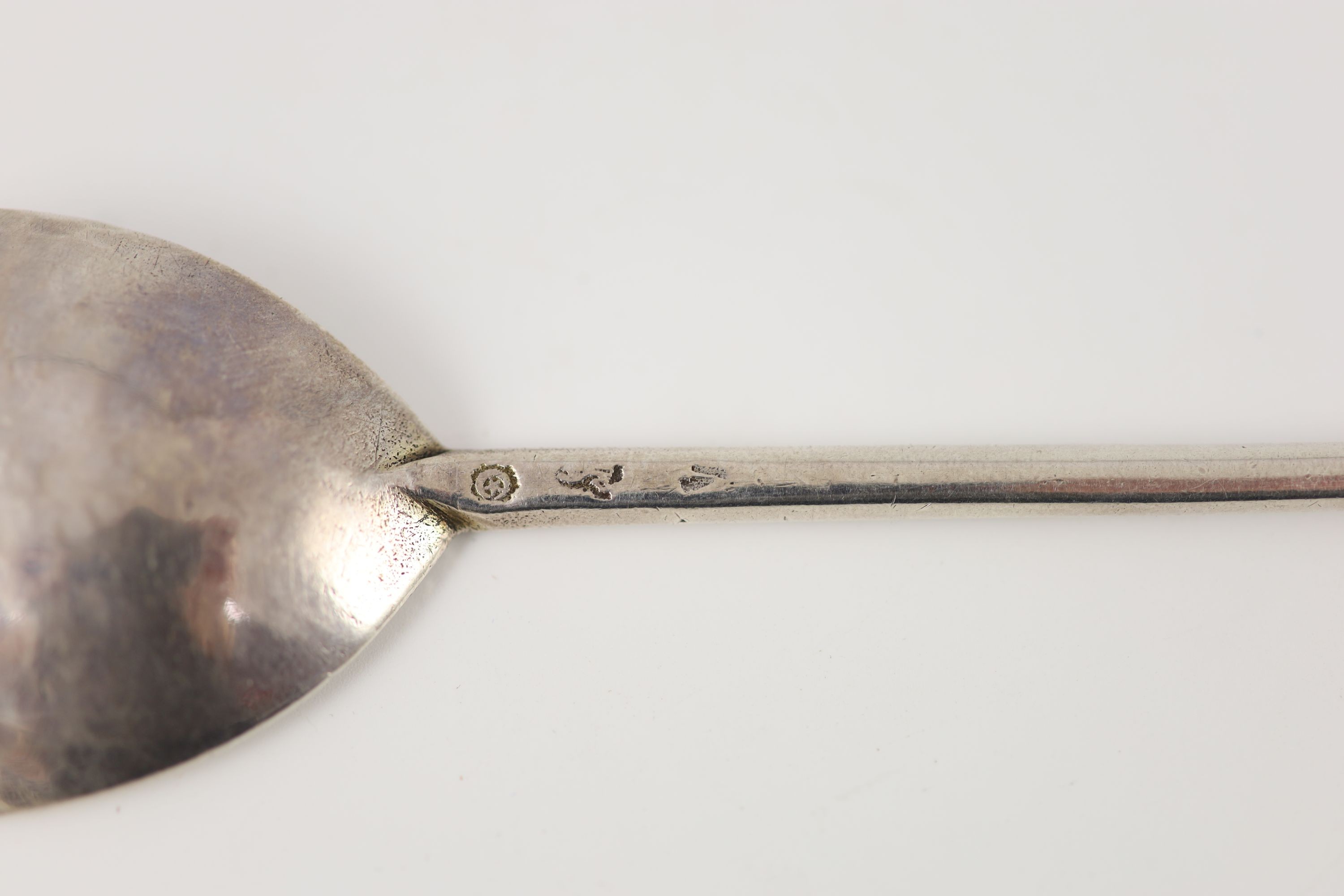 A 17th century silver seal top spoon,17.5cm, 56mm, indistinct marks. - Image 3 of 3