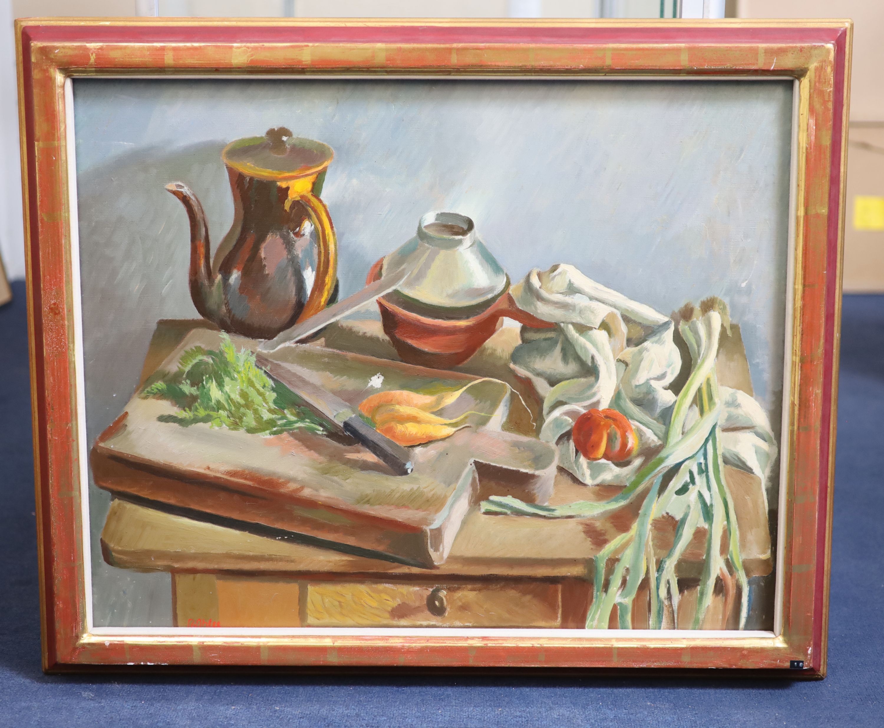 § Rudolf Ihlee (1883-1968) Still life with chopping boardOil on canvasSigned58 x 72cm. - Image 2 of 4