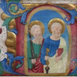 Late 15th Century Italian School, probably Florence Saints Peter and Paul, Historiated D. from an