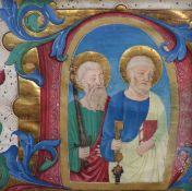 Late 15th Century Italian School, probably Florence Saints Peter and Paul, Historiated D. from an