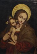 16th century style Italian School Madonna and childoil on canvas70 x 49cm, housed in an ornate