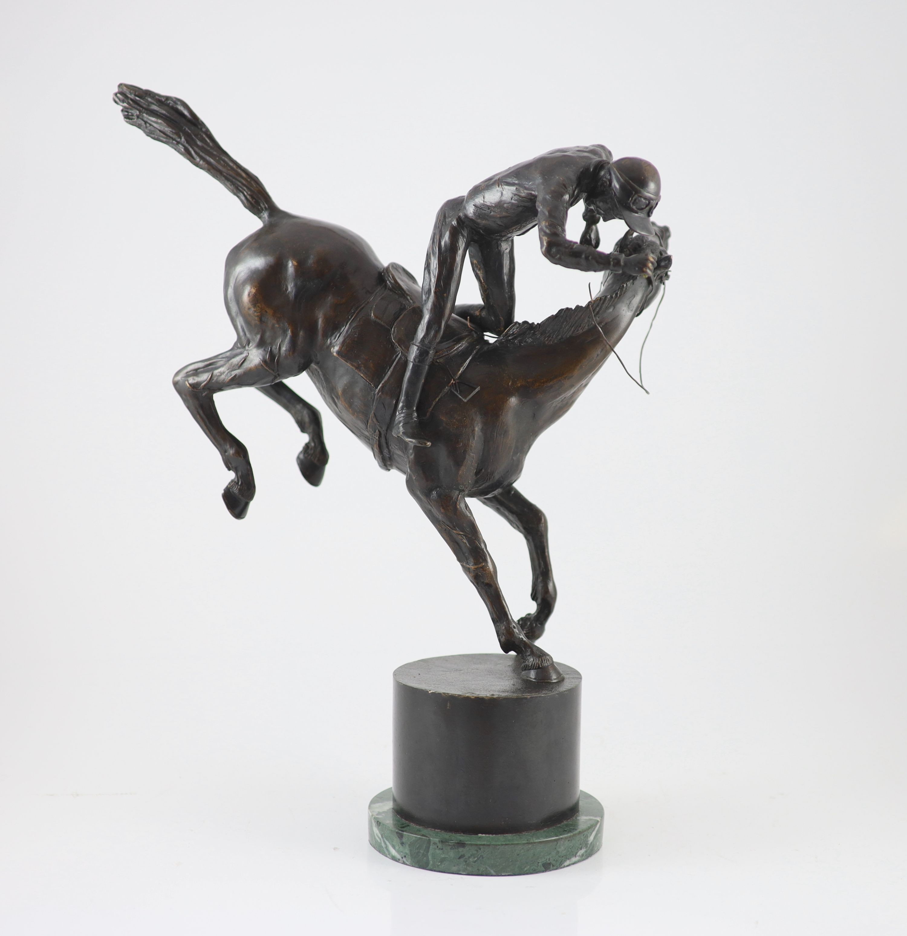 § James Osborne (1940-1992). A limited edition bronze 'Steeplechase',with signed bronze socle and - Image 2 of 3