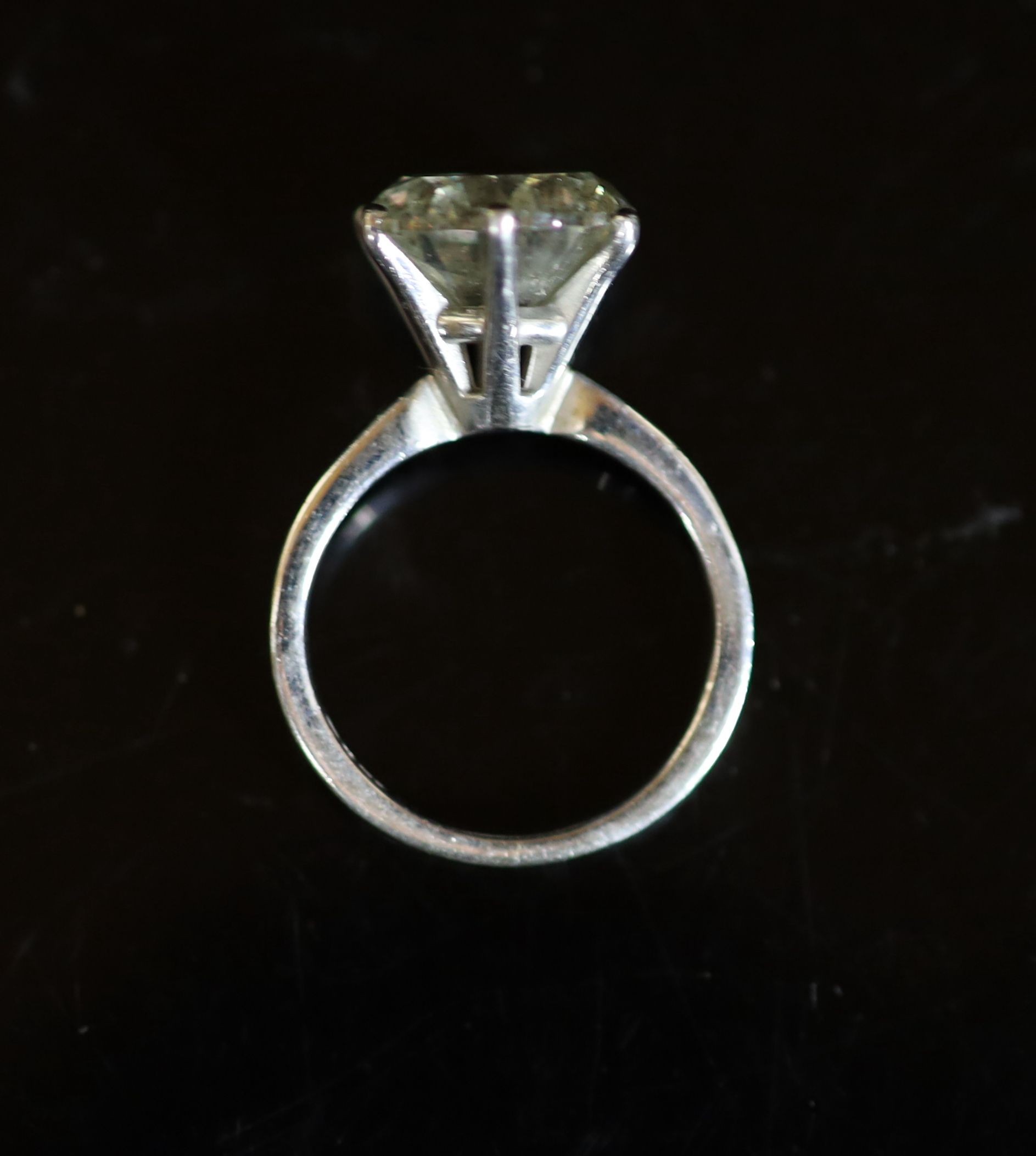 A modern 18ct white gold and solitaire diamond ring,the stone measuring 10.7mm in diameter, (no - Image 4 of 5