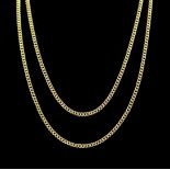 An early 20th century 15ct gold guard chain,180cm, 53.9 grams.