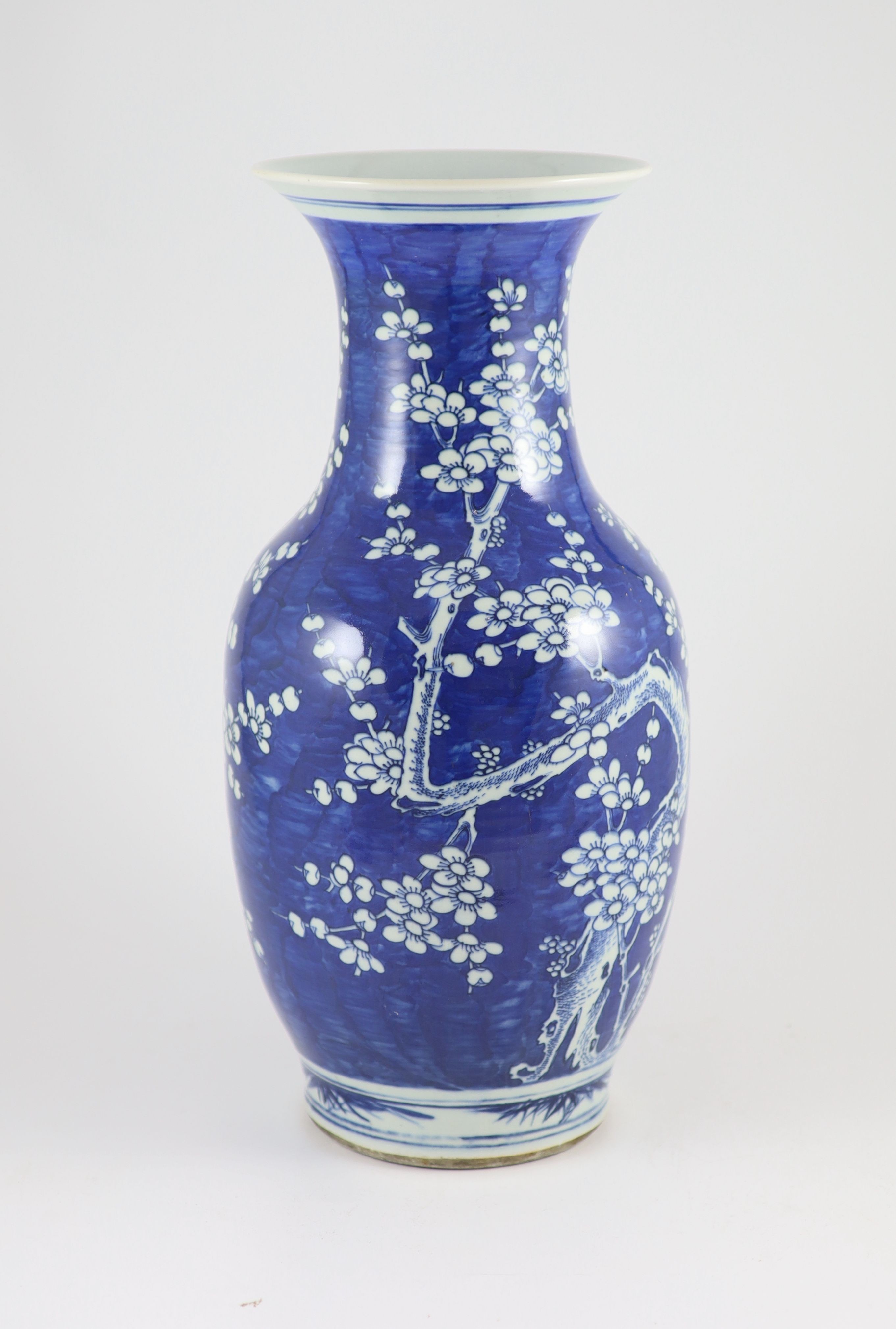 A large Chinese blue and white ‘prunus’ vase, Daoguang period (1821-50),well painted with a - Image 2 of 4