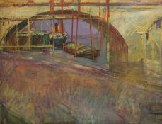 § David Graham (b.1926) London Bridgeoil on canvas85 x 110cm, unframed
