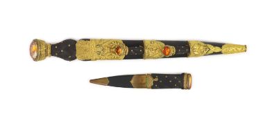 A 19th century Scottish ormolu mounted dirk and a similar skean dubhthe dirk by Kirkwood of