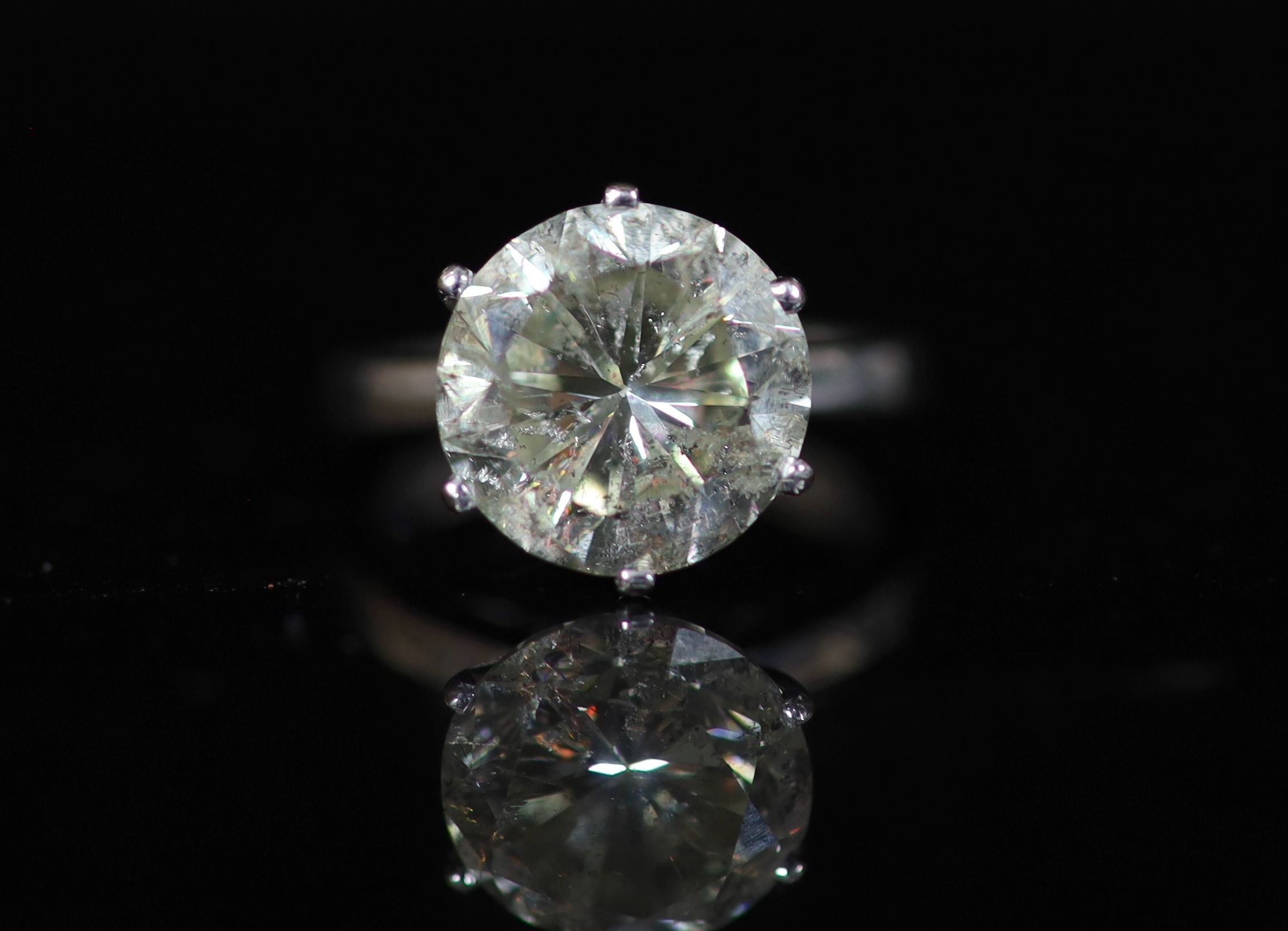 A modern 18ct white gold and solitaire diamond ring,the stone measuring 10.7mm in diameter, (no - Image 2 of 5