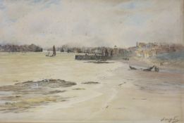 Thomas Swift Hutton (1875-1935), watercolour, Estuary scene, signed, 49 x 74cm