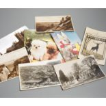 A large collection of topographical and other postcards