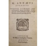 ° Lucanus, Marcus Annaeus. Theodori Pulmanni ...Opera emendatus ... title device; 325, (38)pp, old