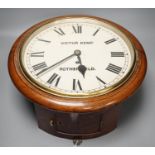 An early 20th century mahogany single fusee wall clock, the dial signed Victor Kemp, Rotherfield,