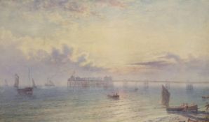 Frederick Miller (fl.1875-1900), watercolour, View of the Chain Pier at Brighton, signed and dated